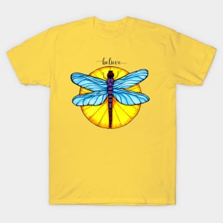 Believe Blue Dragonfly T-Shirt